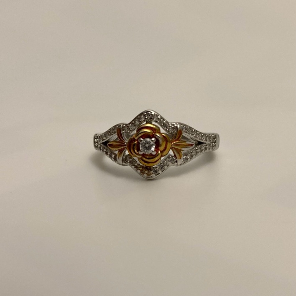 PRETTY Disney princess Belle inspired sterling silver, gold rose style ring